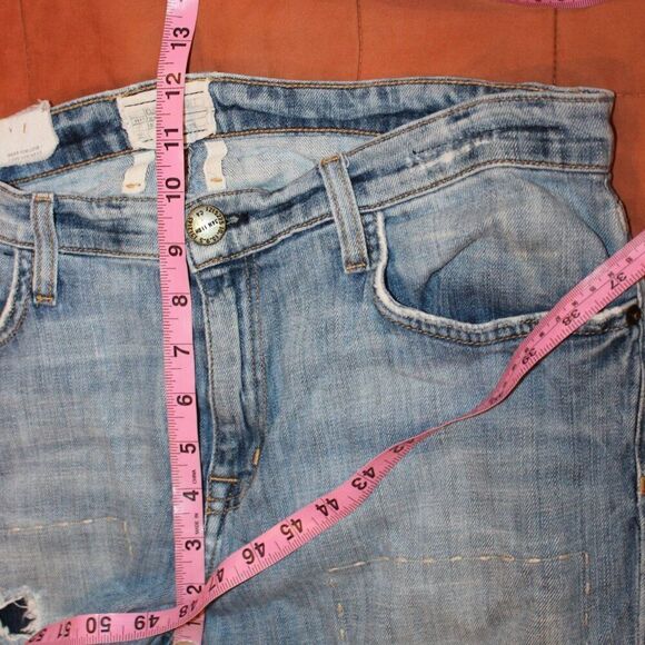 CURRENT/ELLIOTT The Stilletto Shipwreck Destroy Mid-Rise Jeans Size 30 - Picture 11 of 12